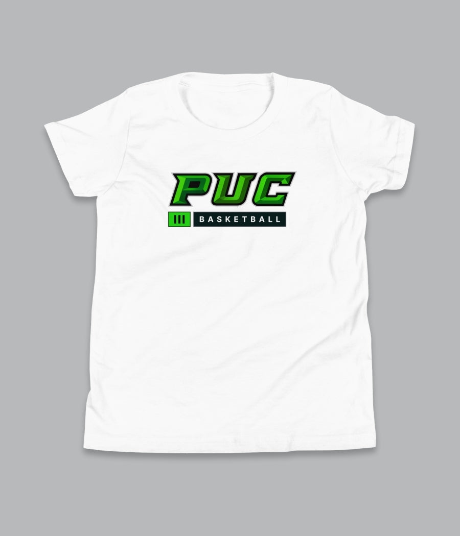 Youth PUC Basketball Short Sleeve Tee (white)